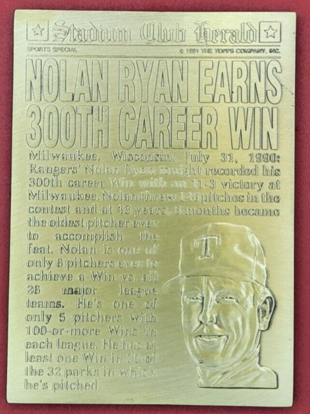 NOLAN RYAN: Topps Stadium Club Box with a Nolan's Gold Card and Elite Inserts to - Picture 3 of 7